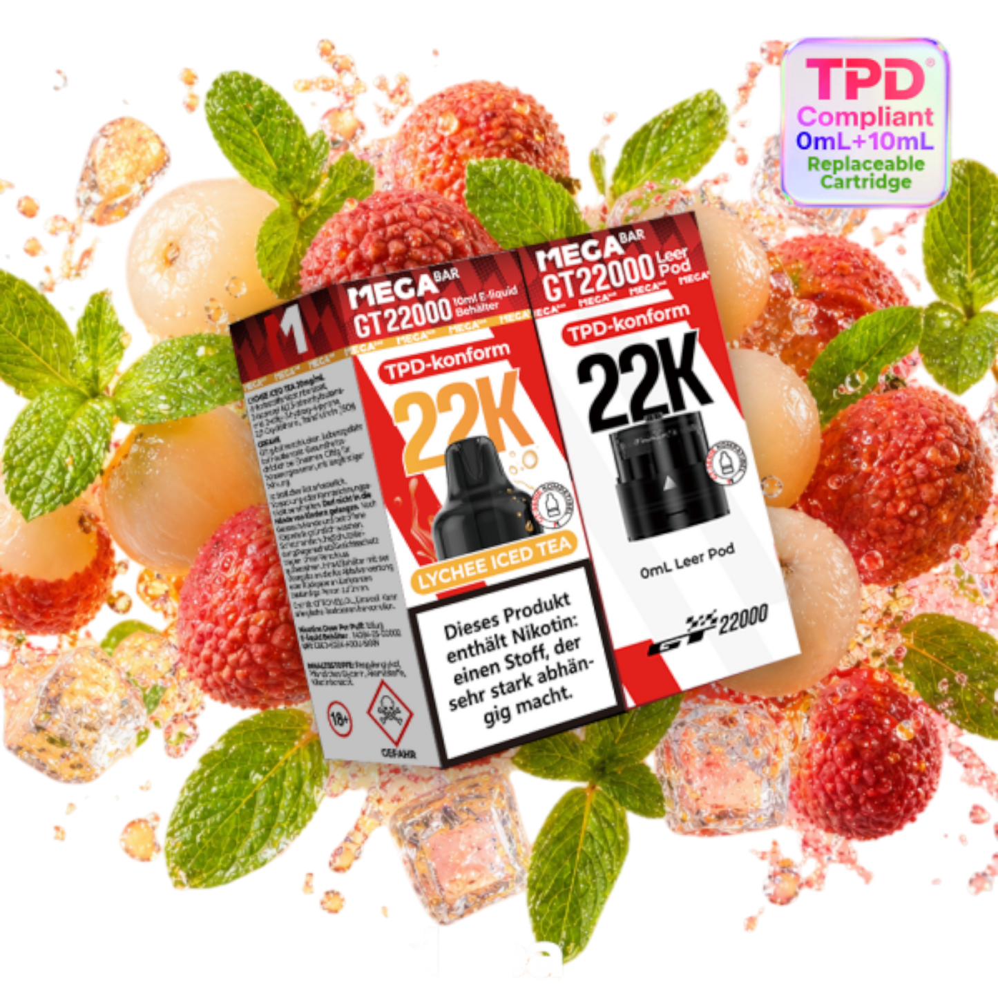 MegaBar - Prefilled Pod Liquid - Lychee Iced Tea