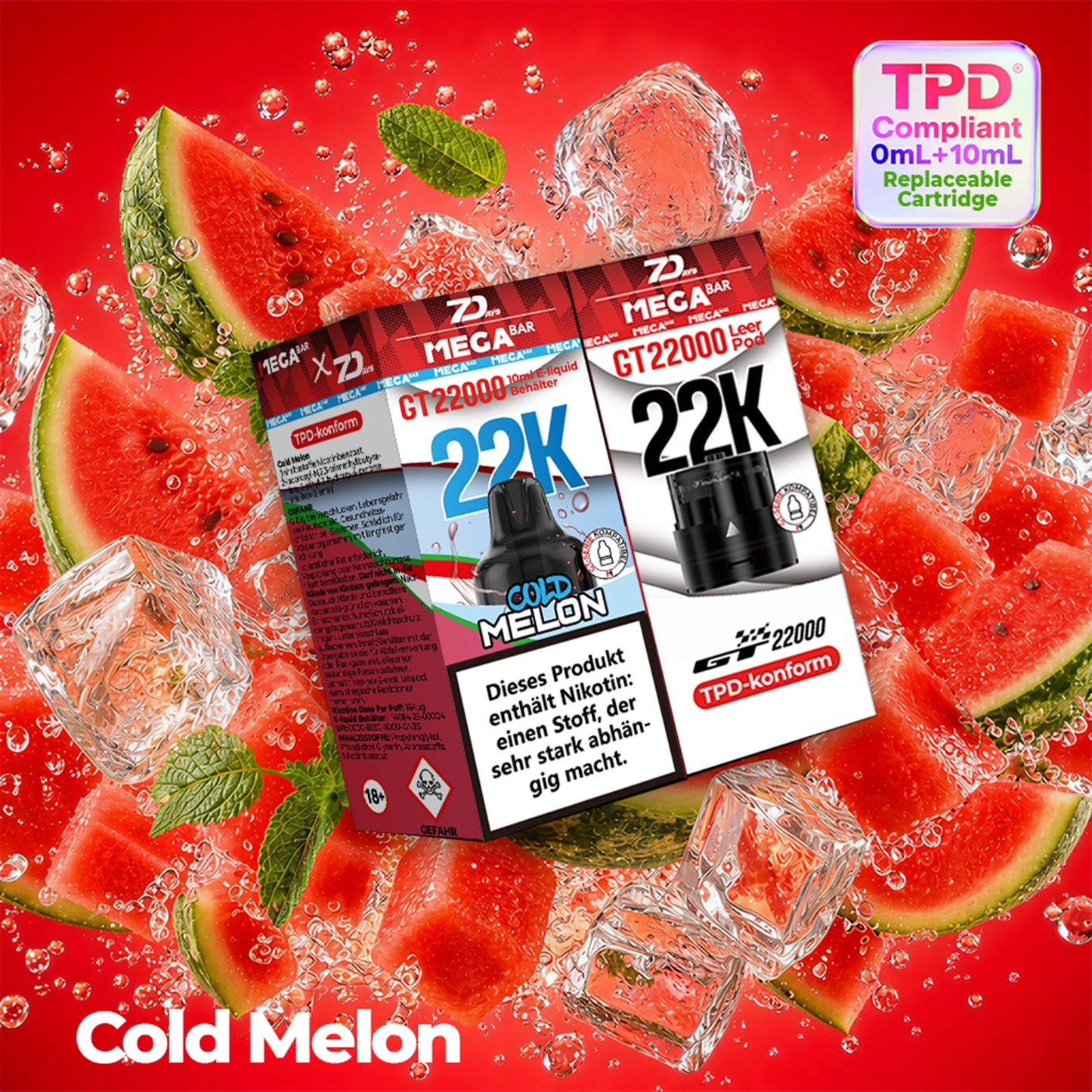 MegaBar x 7Days - Prefilled Pod Liquid - Cold Melon