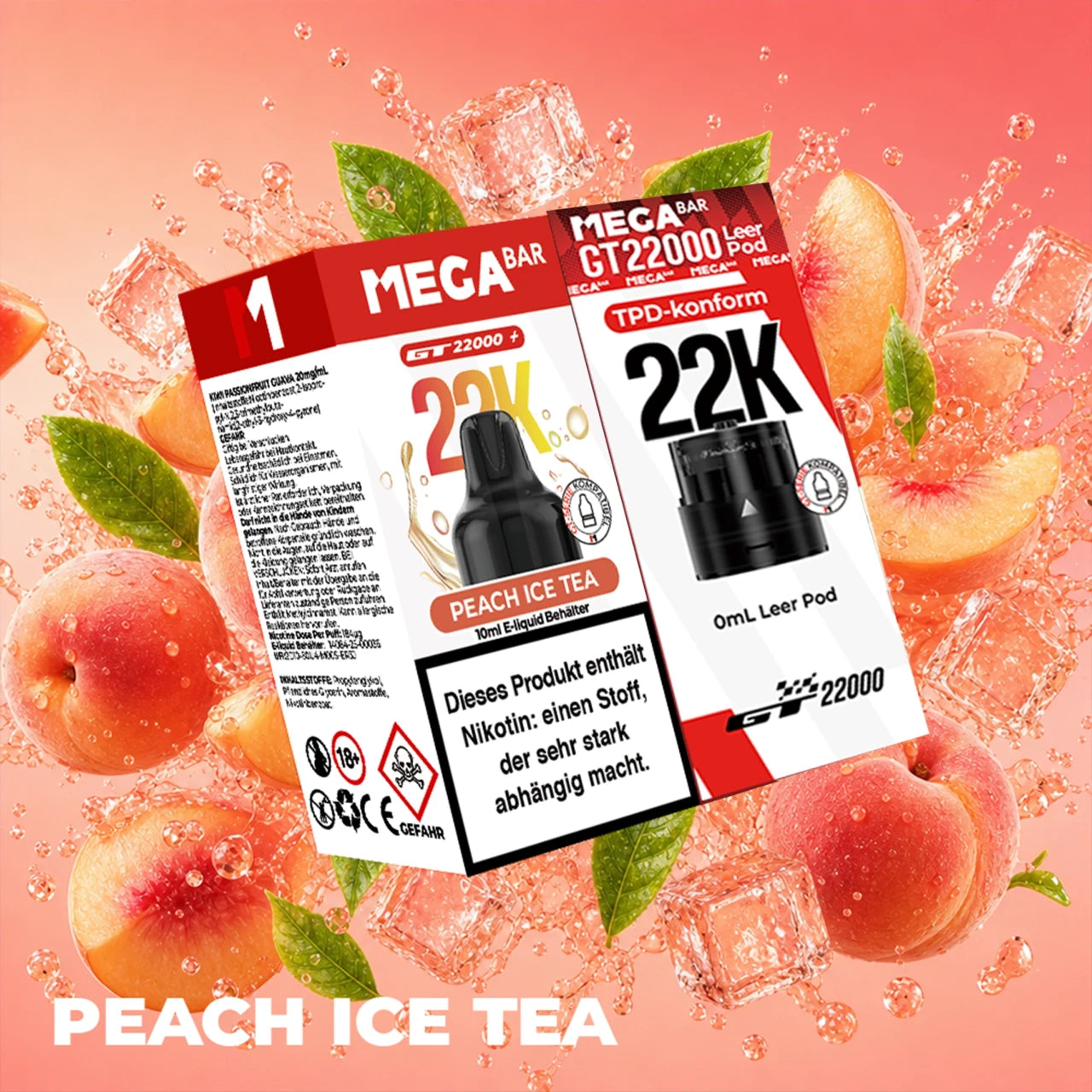 MegaBar - Prefilled Pod Liquid - Peach Ice Tea