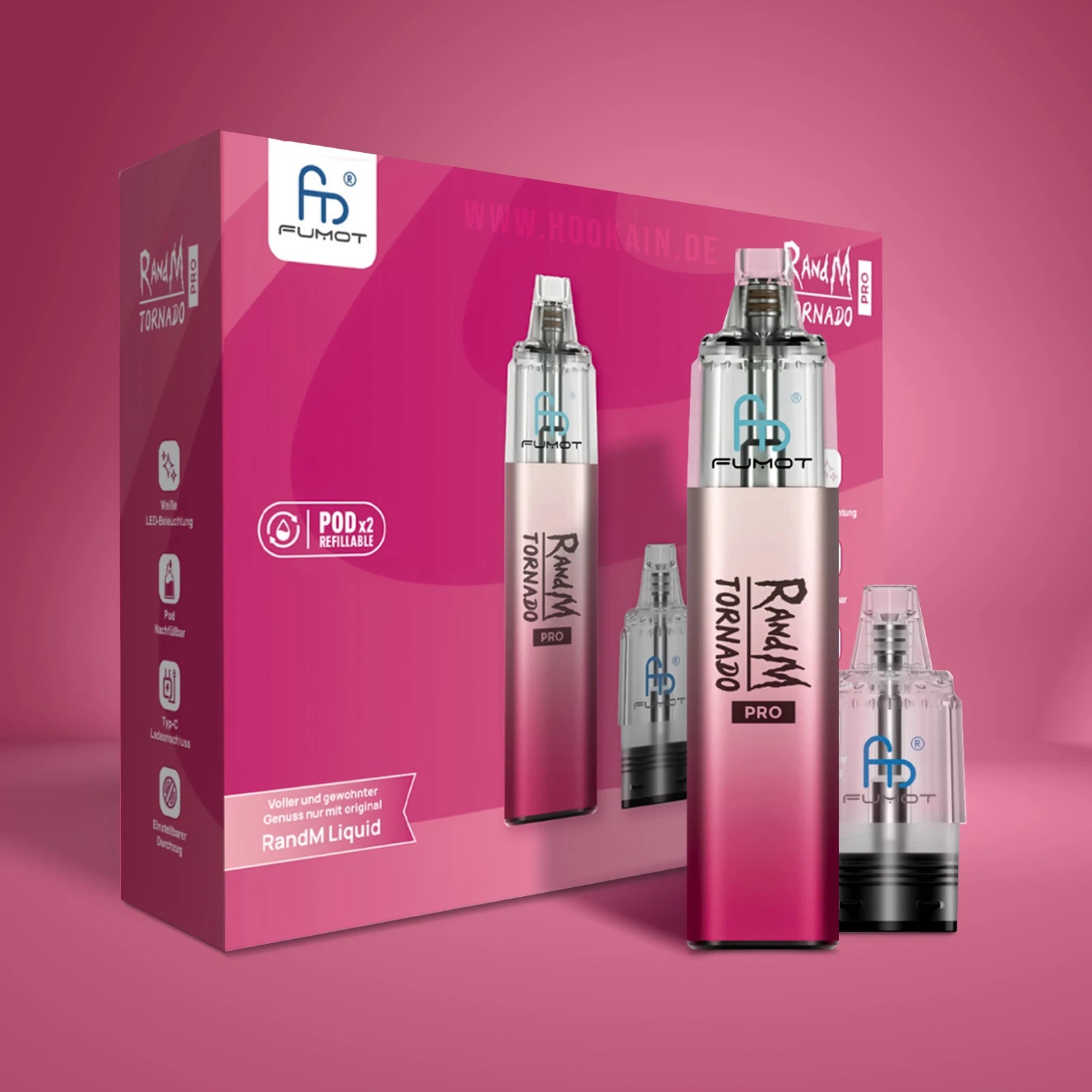 RandM - Tornado Pro Pod Kit - Pink - ShishaBaba
